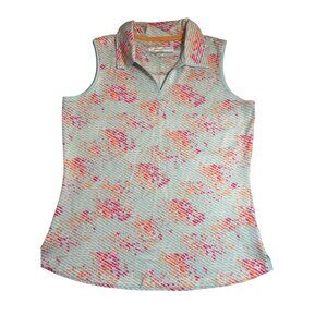 Pebble Beach Womens Dry-Luxe Sleeveless Collared Polo Shirt L Multicolor NWOT